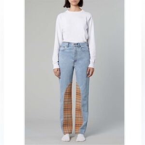 Still Here • Jeans Childhood Straight Leg in Butterscotch Vintage Blue Plaid